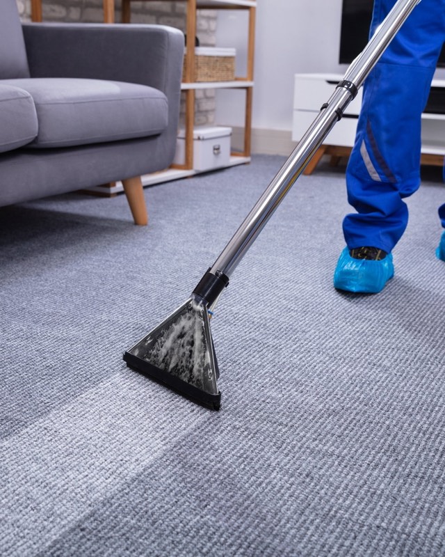 Higienização profissional de estofado com equipamento de extração